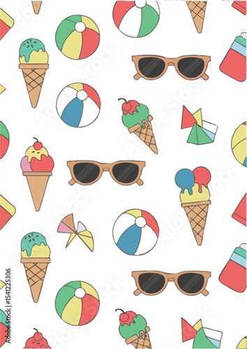 Sweet Summer Time Seamless Background