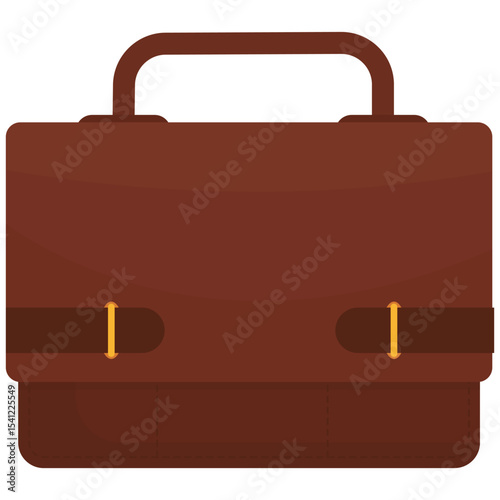 Law Element. Vector illustration of A lawyer’s briefcase used to carry legal documents, stationery, and case materials essential for court proceedings. Isolated on background