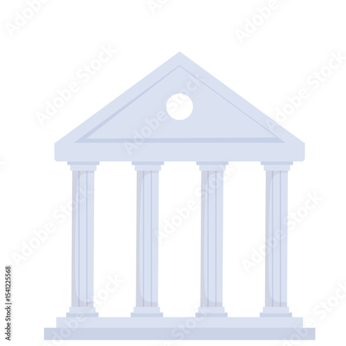 Law Element. Vector illustration of A courthouse where judicial cases are heard and legal matters are resolved under state or federal law. Isolated on background