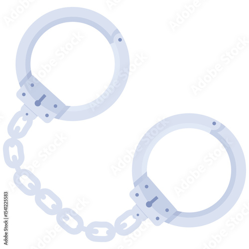 Law Element. Vector illustration of Metal restraints used by law enforcement to detain individuals suspected or convicted of criminal activity. Isolated on background