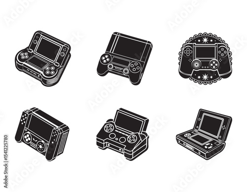 Gaming video game controller silhouette icon vector illustration