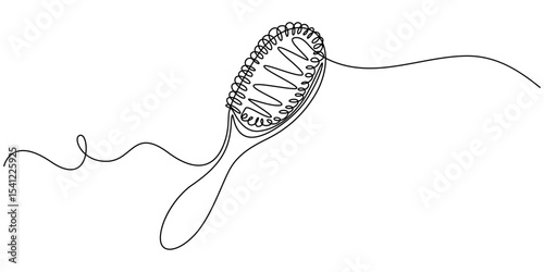 Hair Brush with Bristles, Hair comb, Hair Style Silhouette - Cut Out Vector Icon, Hairbrush one line art drawing, hair brush continuous one line drawing, Hairbrush line art drawing, Vector drawings