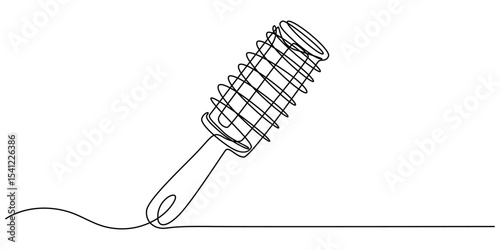 Hair Brush with Bristles, Hair comb, Hair Style Silhouette - Cut Out Vector Icon, Hairbrush one line art drawing, hair brush continuous one line drawing, Hairbrush line art drawing, Vector drawings