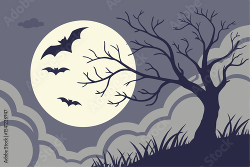 Shadows in the Sky: A Halloween Bat Flight