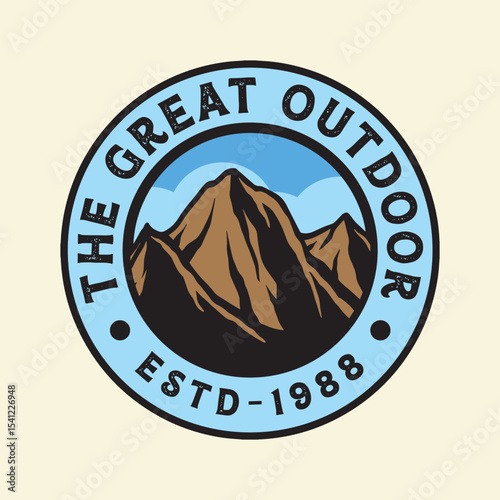 vector illustration of a badge mountain 
