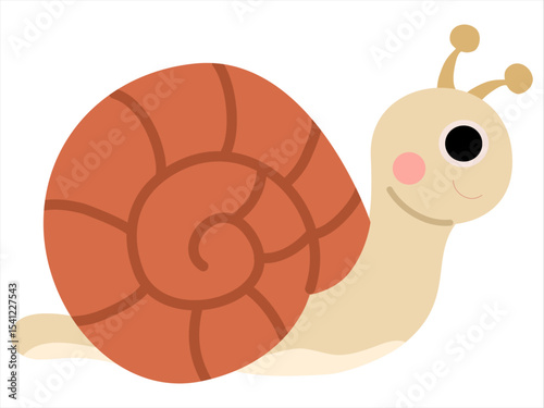 Cartoon Illustration of a Cute Snail