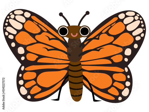Cartoon Illustration of a Monarch Butterfly