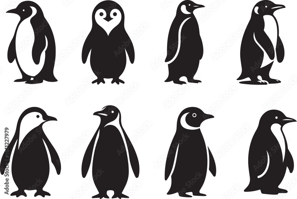 Fototapeta premium penguins on a white background