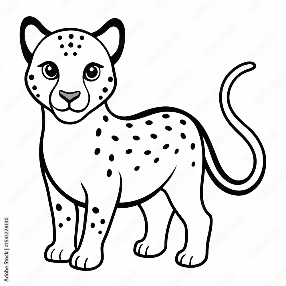 Fototapeta premium baby Leopard on white background 