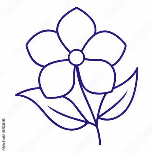 Periwinkle flower on white background 