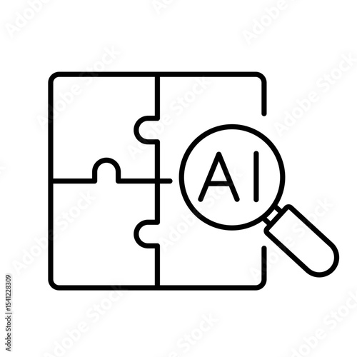 Line icon of knowledge gap detection AI with editable stroke for learning improvement diagnostics