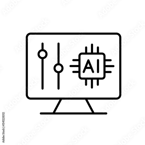 Editable stroke line icon of adaptive learning AI for personalized study and custom difficulty