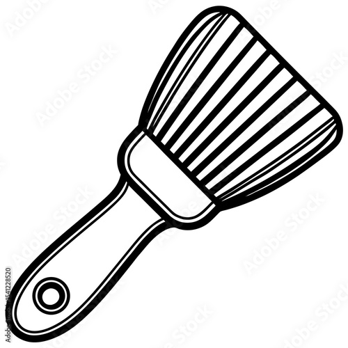 Line art illustration of a paint brush