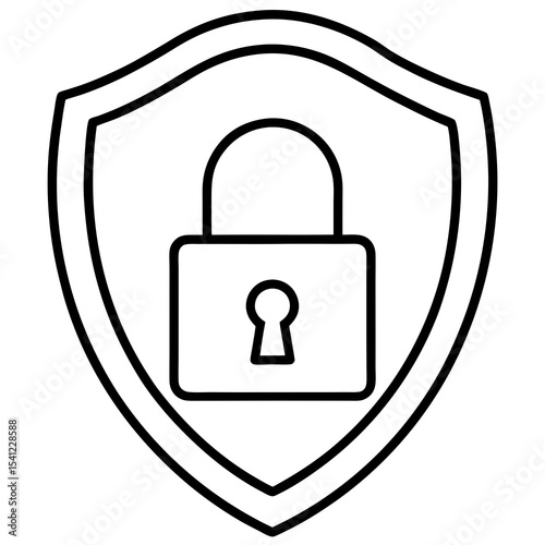 Security shield with padlock icon graphic