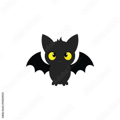Bat flying vector art illustration.