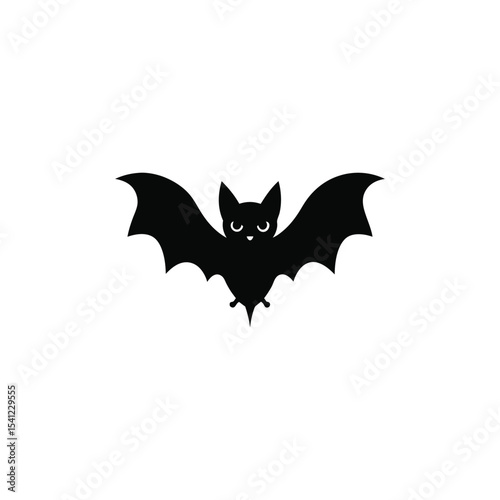 Bat flying vector art illustration.