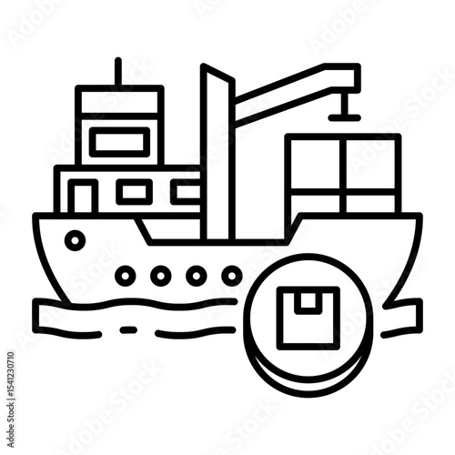 This Ship cargo icon is suitable for Transportation, Travel and Tourism, etc