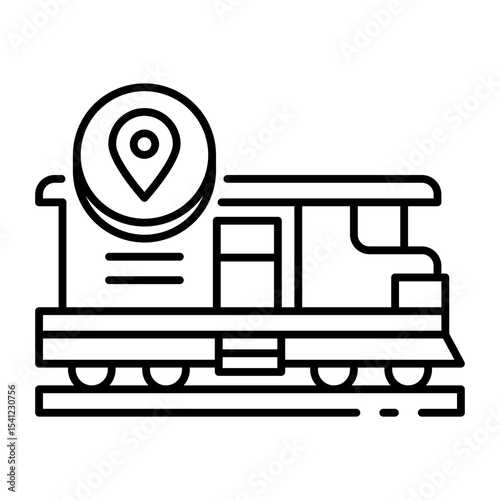 This Train icon is suitable for Transportation, Travel and Tourism, etc