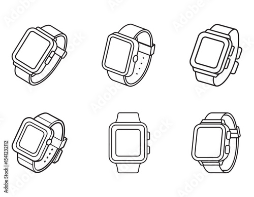 smartwatch with a modern design icon vector silhouette
