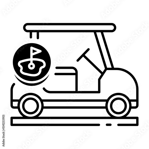 This Golf Cart icon is suitable for Transportation, Travel and Tourism, etc