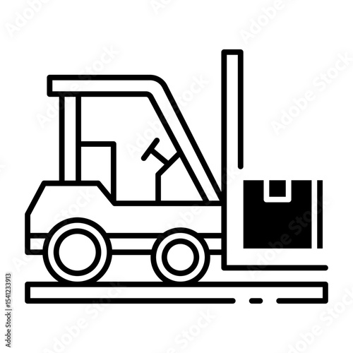 This Forklift icon is suitable for Transportation, Travel and Tourism, etc