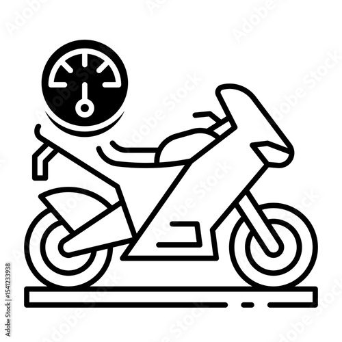 This Motor cycle icon is suitable for Transportation, Travel and Tourism, etc