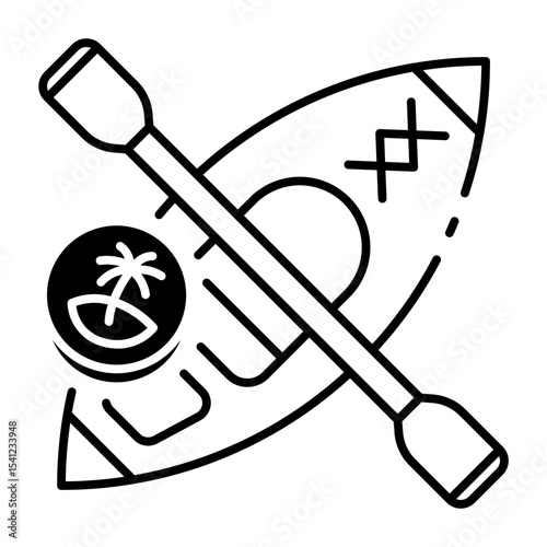 This Kayak icon is suitable for Transportation, Travel and Tourism, etc