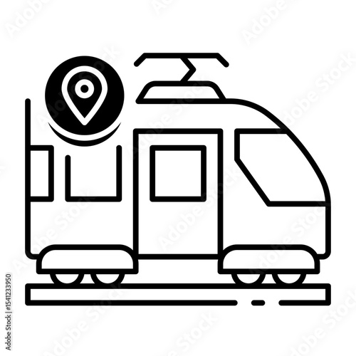 This MRT (Mass Rapid Transit) icon is suitable for Transportation, Travel and Tourism, etc