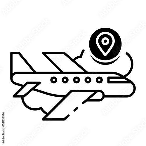This Plane icon is suitable for Transportation, Travel and Tourism, etc