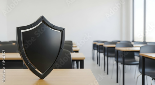 Black shield, Protection, Security, Black Shield on Classroom Desk