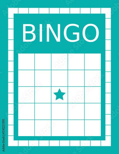 Bingo ticket with no numbers. Empty lotto and keno card template. Clean gambling sheet for party game design, casino-themed projects and vector lucky draw illustrations.