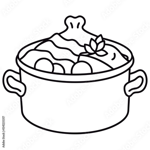 Stew in a pot. ready to eat.