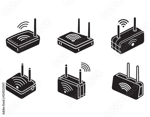 portable wi fi router for travel icon silhouette vector illustration