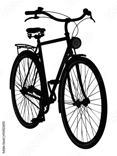 Classic bicycle silhouette isolated on transparent background
