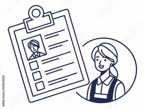 Creative Minimalist Vector Icon Of A Clipboard With A User Symbol