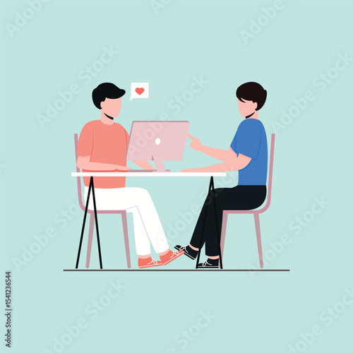 Business Teamwork and Office Collaboration Vector Illustration Set