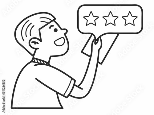 Creative Simple Line Art Icon Of A User Avatar With A Speec Icon