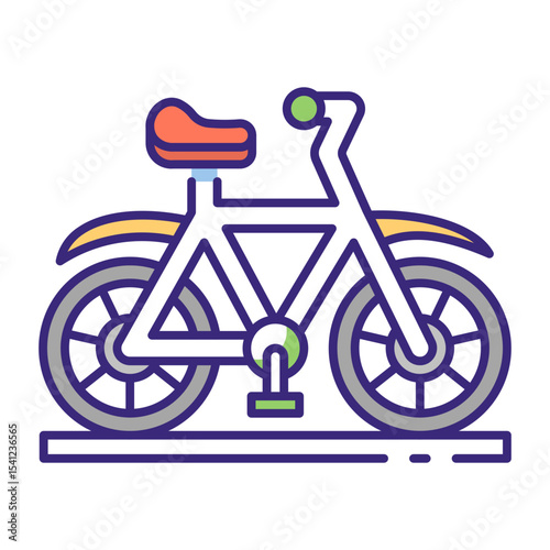 This Bicycle icon is suitable for Transportation, Travel and Tourism, etc