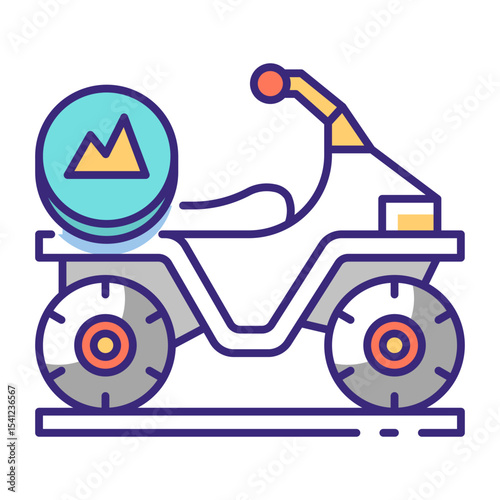 This ATV (All Terrain Vehicle) icon is suitable for Transportation, Travel and Tourism, etc
