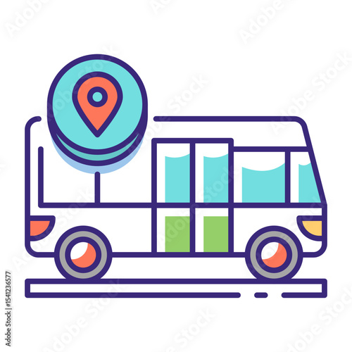 This Bus icon is suitable for Transportation, Travel and Tourism, etc