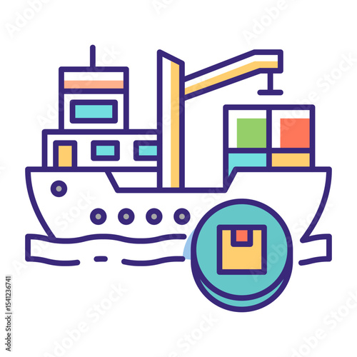This Ship cargo icon is suitable for Transportation, Travel and Tourism, etc