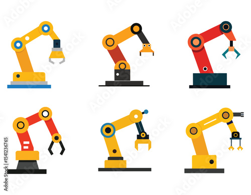 robotic arm for automation in manufacturing icon silhouette vector illustration