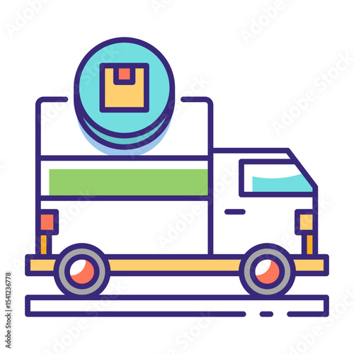 This Truck icon is suitable for Transportation, Travel and Tourism, etc