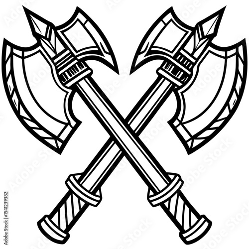 Crossed viking battle axes graphic design