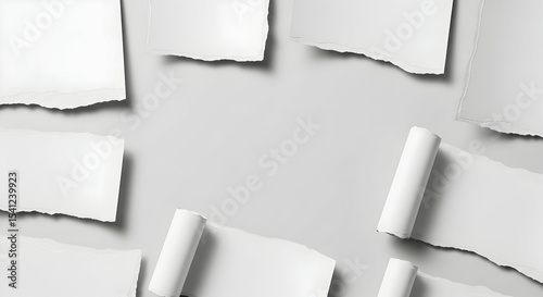 Wallpaper Mural Torn paper, Ripped paper, Paper scraps, Torn Paper Pieces on Grey Background Torontodigital.ca