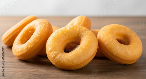 Donut, Donuts, Plain donut, Delicious Plain Donuts on Wooden Table