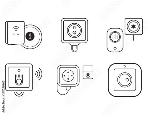 smart thermostat mounted on the wall icon vector