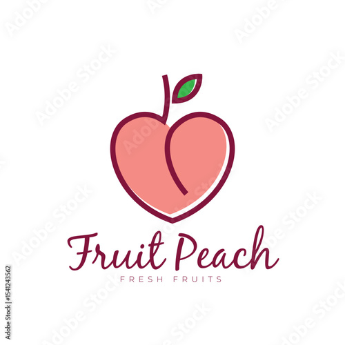 logo simple peach vector icon symbol modern illustration design