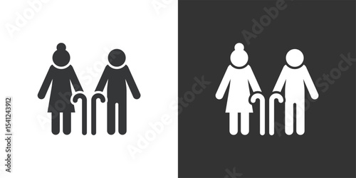 Elderly icon. Solid glyph series icon