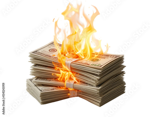 Burning Money A Visual Metaphor of Financial Loss and Waste